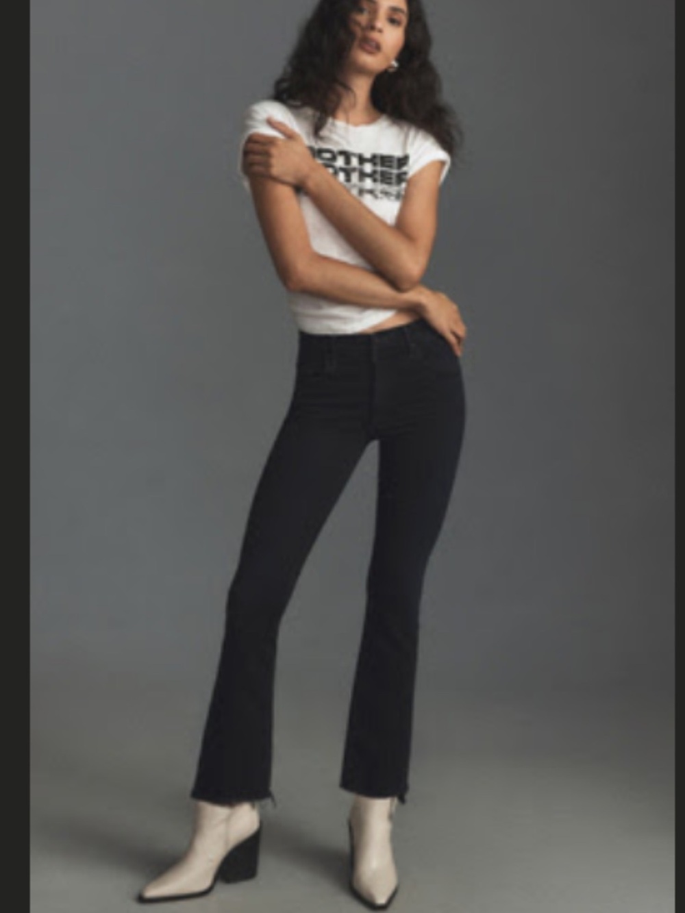 MOTHER jeans cropped fray hem size 29